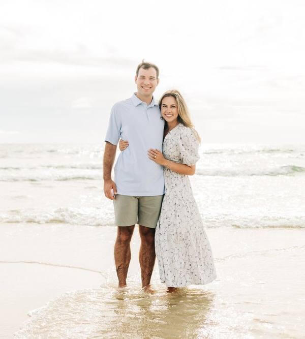 Daniel Gosdin and his wife Leah on the beach